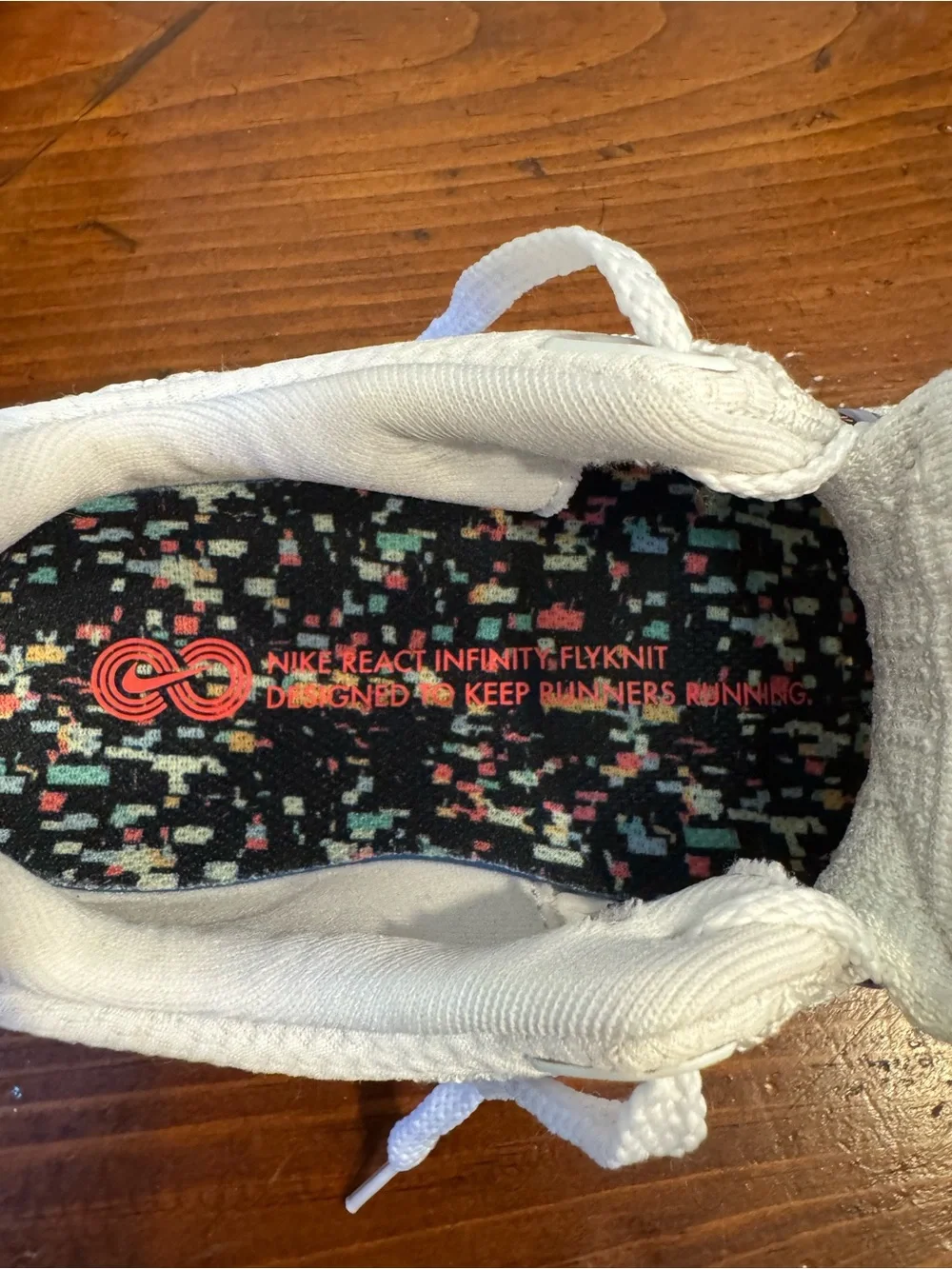 Nike- Infinity React 3 Road Running Shoes. Confetti. Size 9